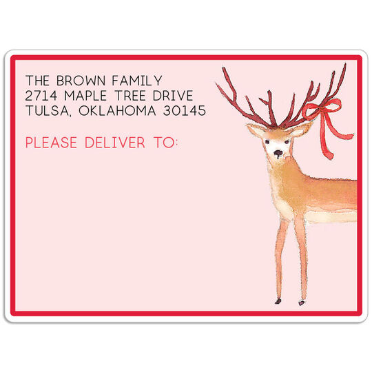 Happy Holiday Deer Shipping Labels